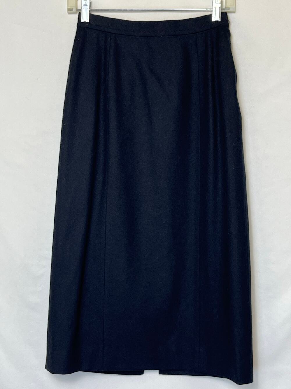 Pendleton A Line Skirt Women’s 6 100% Virgin Wool Midi Side Zip  Black Classic